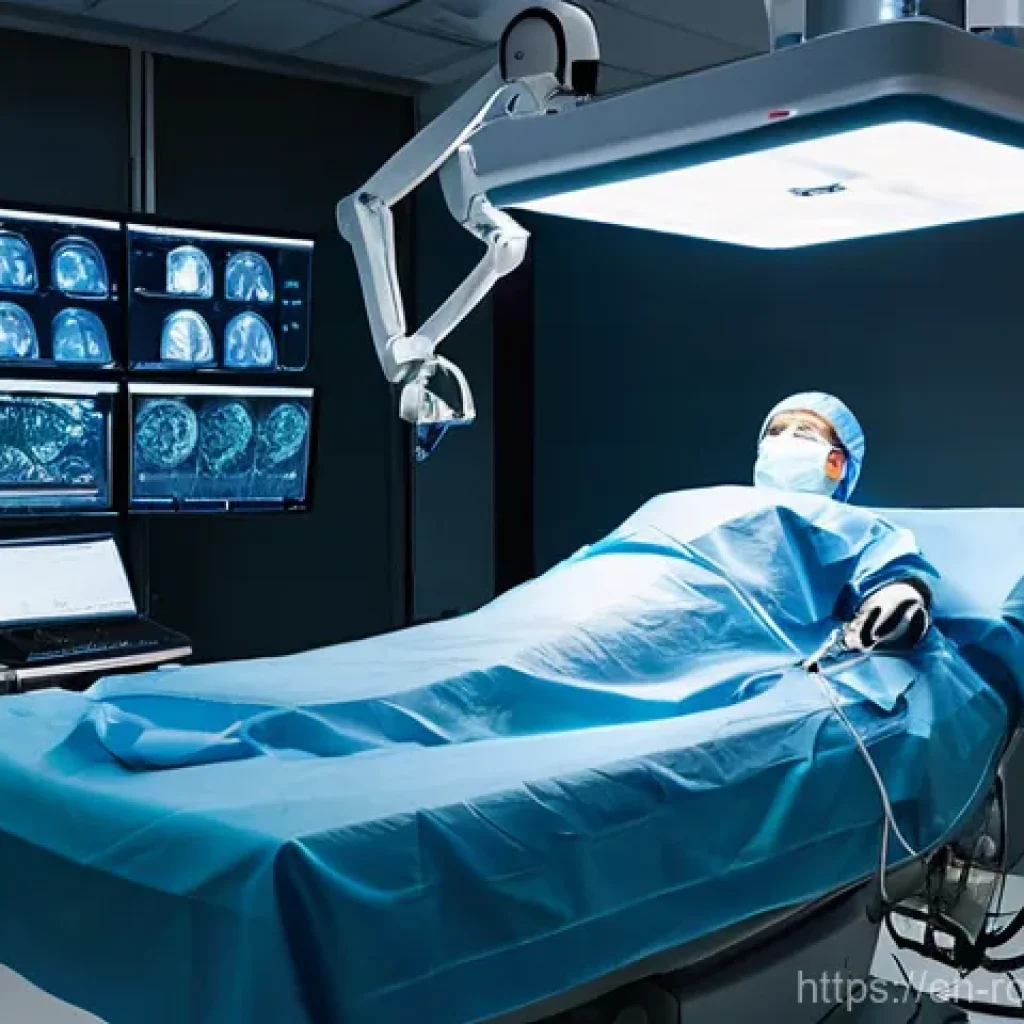 로봇 수술 시스템과 환자 안전 관리 - **Prompt: The Robotic Surgeon's Domain**
"A highly detailed, realistic image of a modern operati...