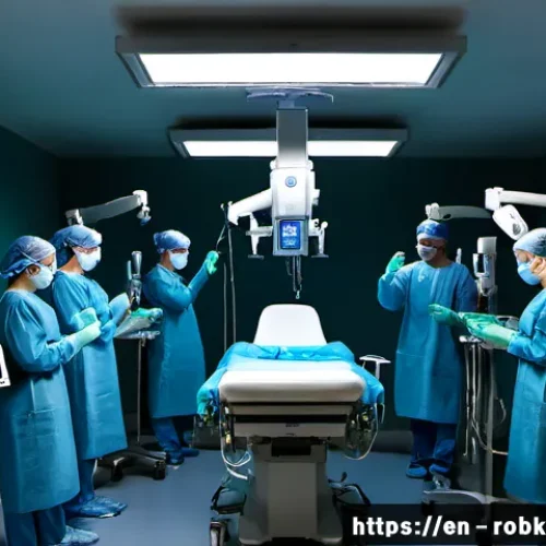 Home 30 로봇 수술 시스템의 지속 가능한 발전 방안 - Photorealistic operating room featuring a next-generation robotic surgical system designed for susta...